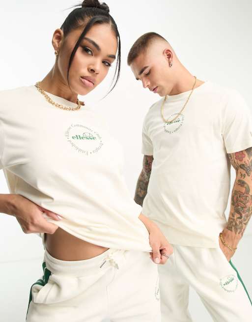 ellesse – Community Club – Naturvit oversize t-shirt i unisex-modell