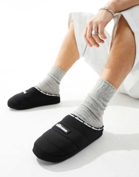 Mens slippers black on sale friday