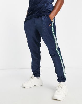 ellesse cord jogger with taping in navy