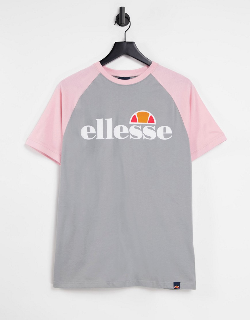 Ellesse Corp raglan logo t-shirt in gray-Grey