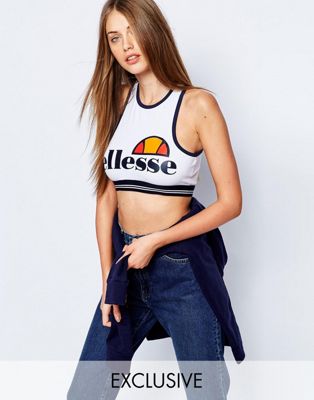 Ellesse Cropped Bralet Top With Front 