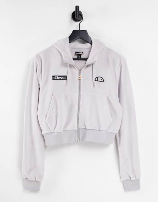 Ellesse tape store crop hoodie grey