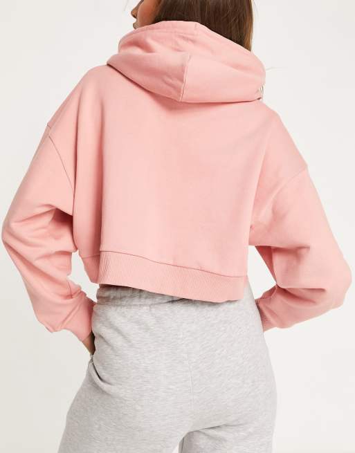 Ellesse pink 2025 cropped hoodie