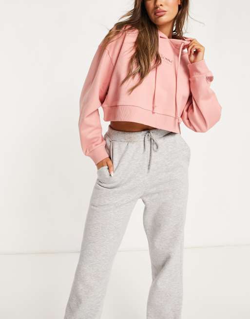 Ellesse pink best sale cropped hoodie