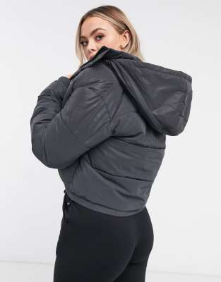 ellesse padded jacket with hood in black