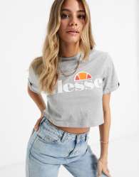 Ellesse cropped t-shirt in grey