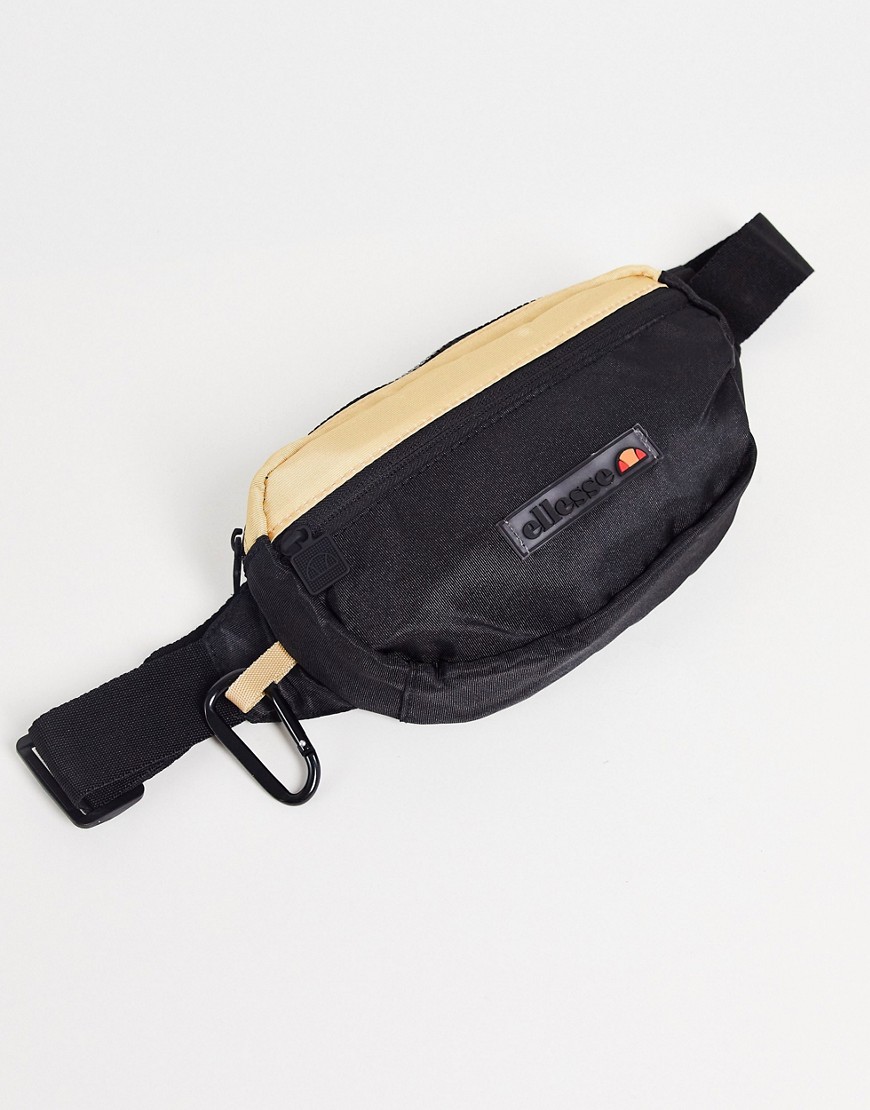 Ellesse cross body bag with logo in tan & black
