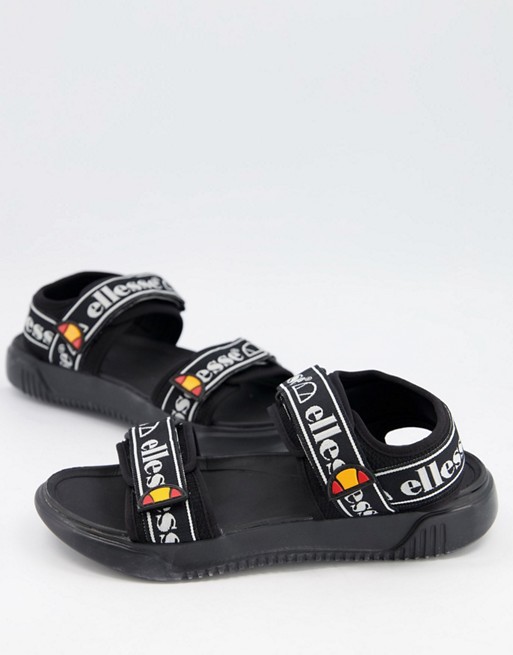Ellesse denso logo sandals in black