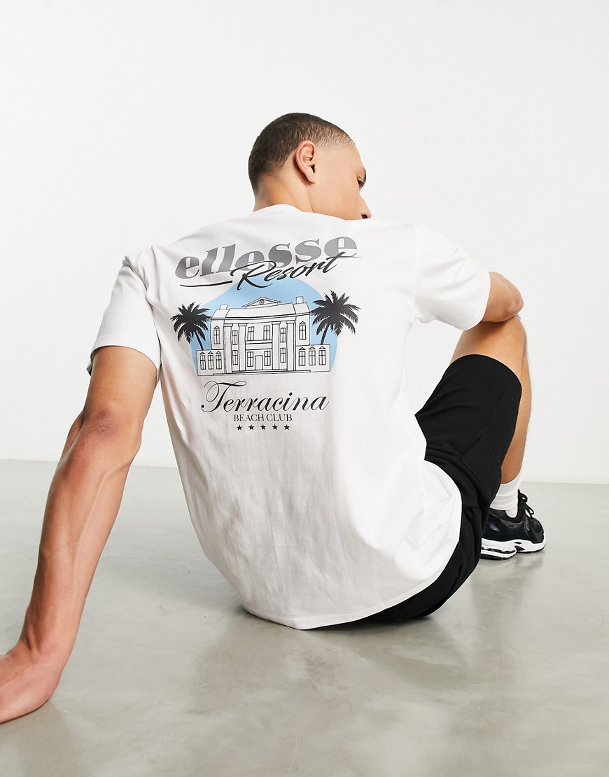 ellesse Drevino t-shirt with back print in white