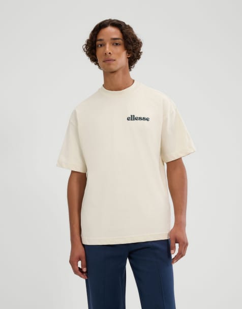 ellesse Entriamo short sleeve graphic t-shirt in off white - view 1