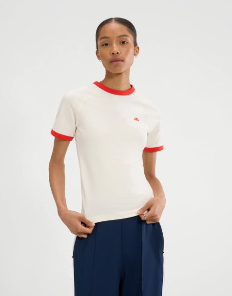 ellesse Etchemin short sleeve slim t-shirt in off white
