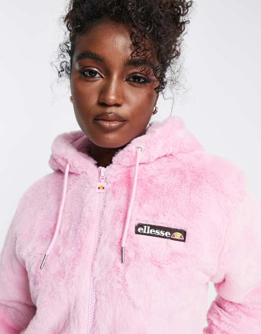 Ellesse pink 2024 cropped hoodie