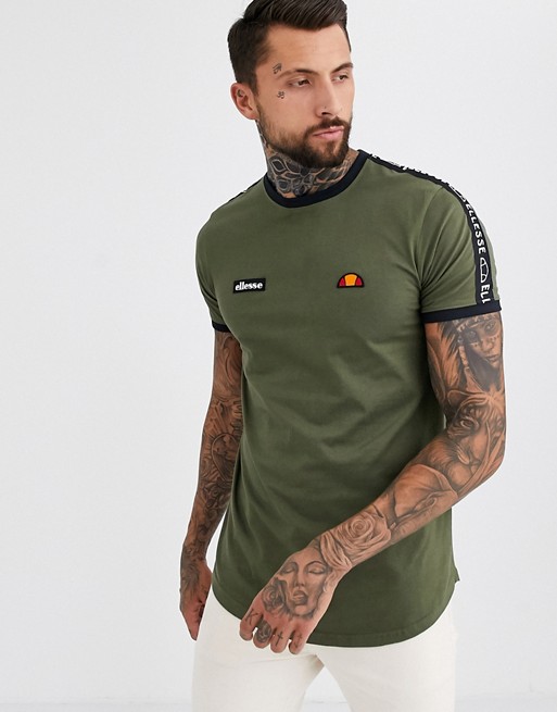 ellesse Fede t-shirt with taping in khaki