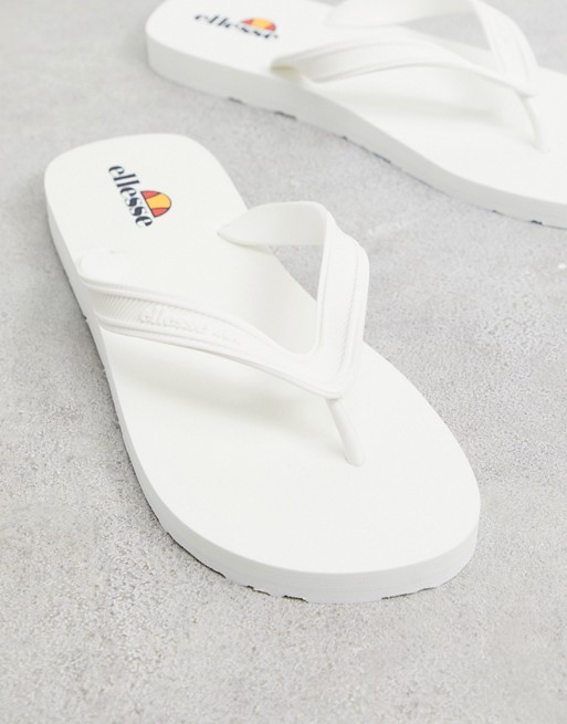 Ellesse flip flops in white