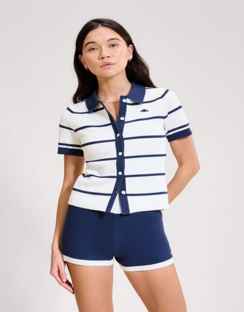 ellesse Framura polo shirt in off white/dark blue - view 1