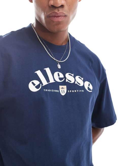 ellesse - Franks - T-shirt met logo op de borst in marineblauw, 4 van 4