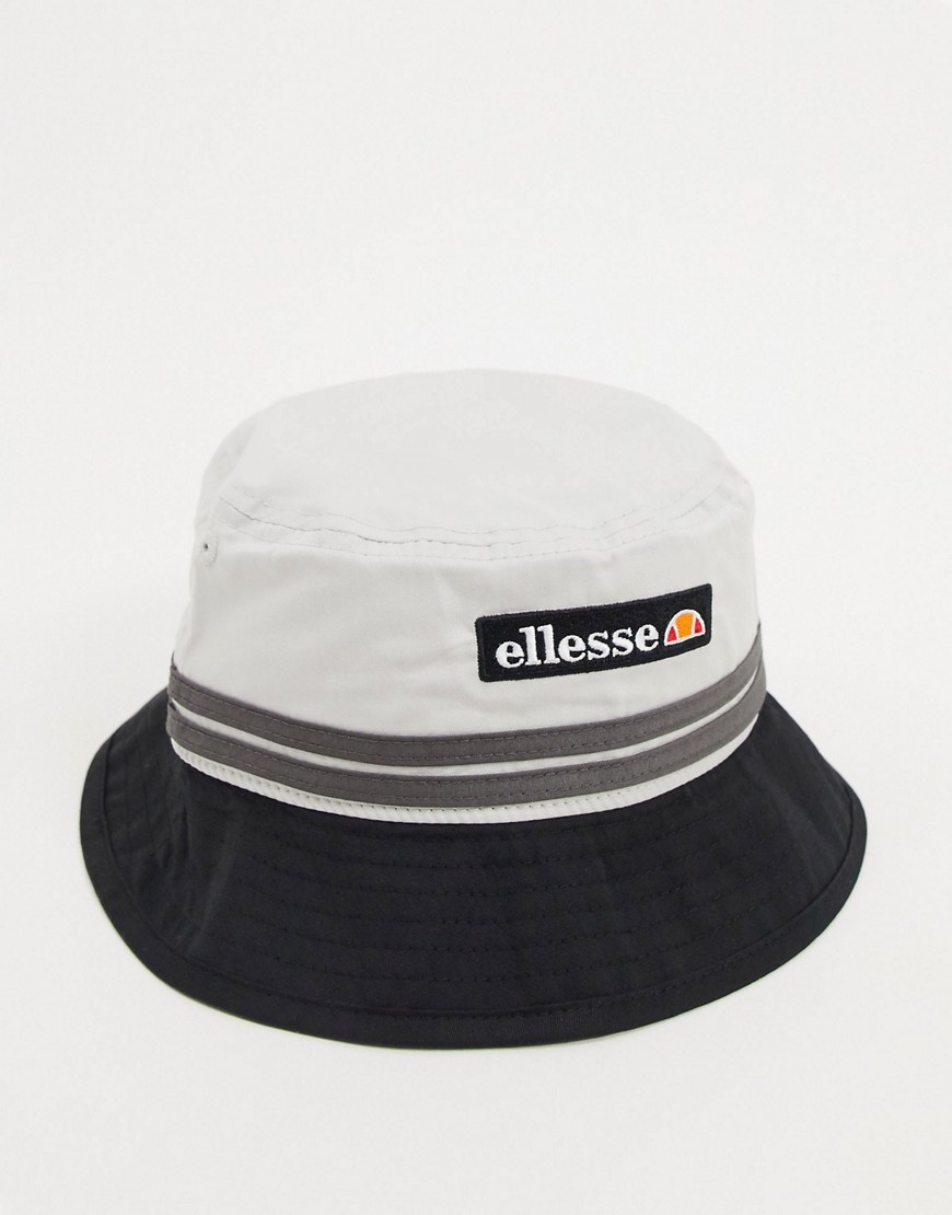 ellesse - Gestreepte bucket hat met logo in grijs