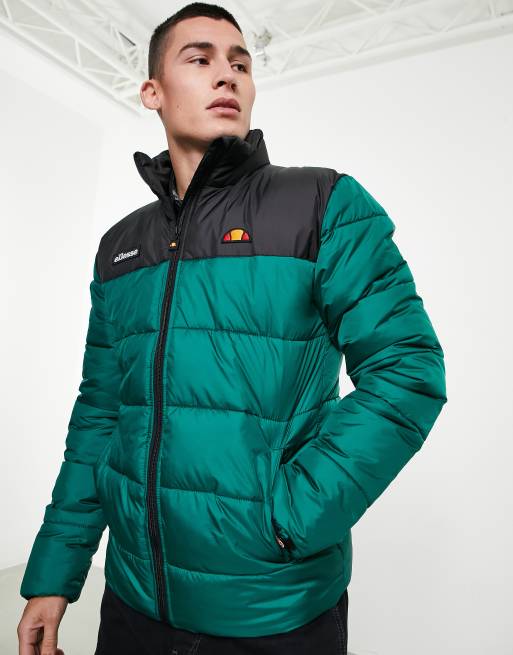 ellesse - Gewatteerd jack met kleurvlakken in groen en zwart, exclusief bij ASOS 