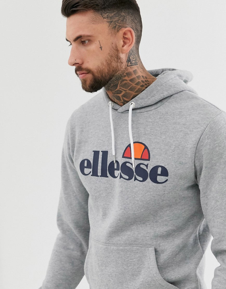 Ellesse - Gottero - Felpa con cappuccio e logo classico grigia-Grigio