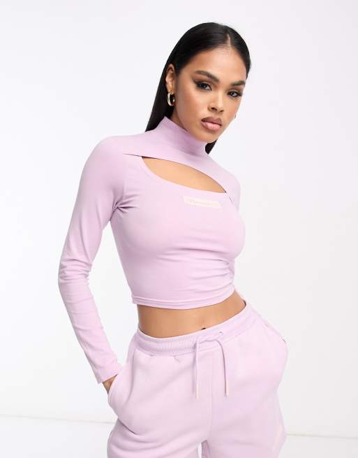 ellesse Gullia Top manches longues a decoupe Violet ASOS
