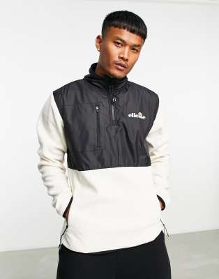 ellesse half zip fleece with logo in ecru - ASOS Price Checker