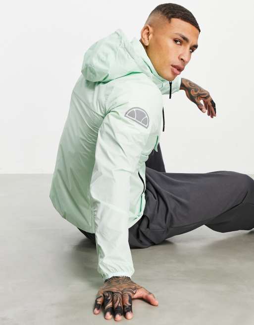 ellesse half zip overhead hooded jacket in mint