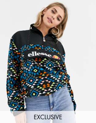 Ellesse half zip sweatshirt in geo 