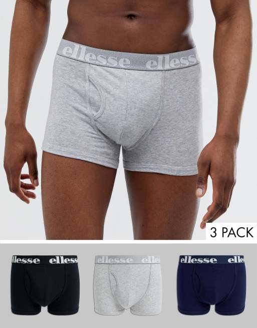 ellesse Hali 3pack boxers in black/grey/navy ASOS