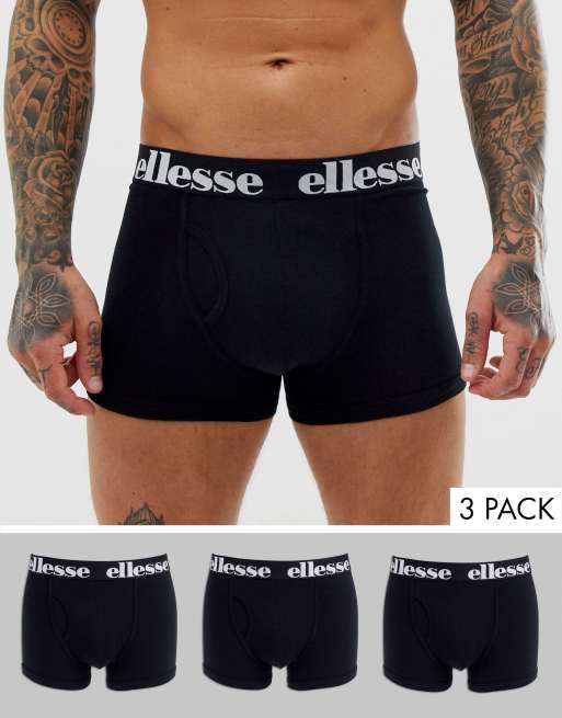 ellesse Hali 3 pack trunks in black ASOS