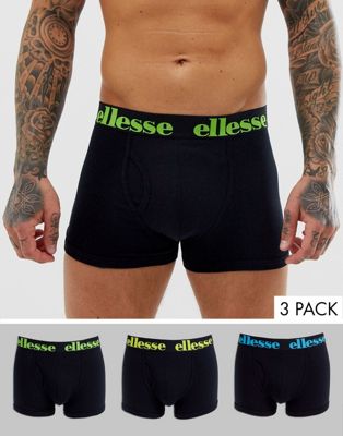 ellesse Hali - Set van 3 boxershorts met gekleurd logo in zwart