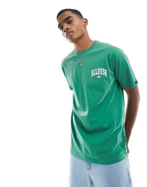 ellesse Harvardo collegiate back print t-shirt in green