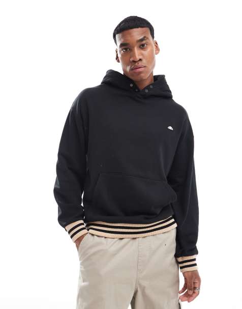 Ellesse Hazzo tipped detail hoodie in black - view 1