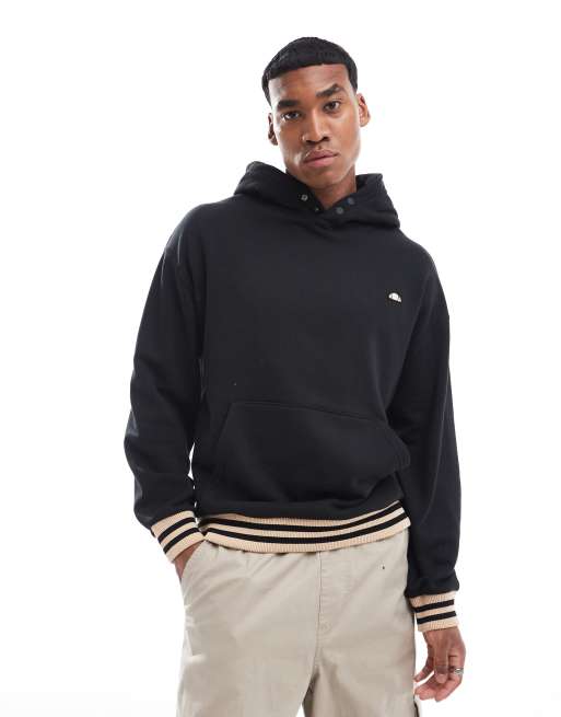 ellesse Hazzo tipped detail overhead hoodie in black ASOS