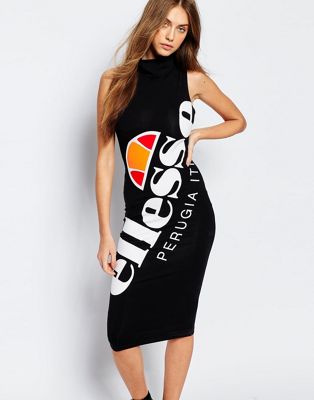 Ellesse High Neck Bodycon Dress With 