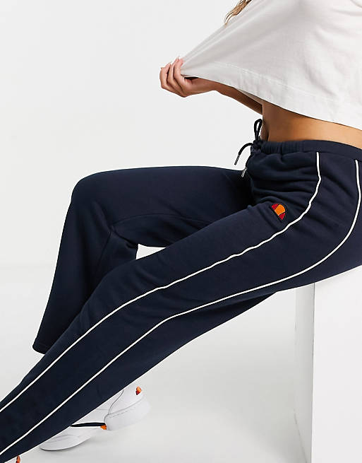 Tracksuits ellesse high waisted joggers with piping in navy 