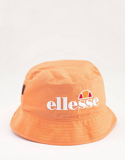 ellesse Hollan large logo bucket hat in orange