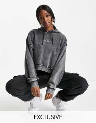 ellesse - Hoodie met logo en acid wash in zwart