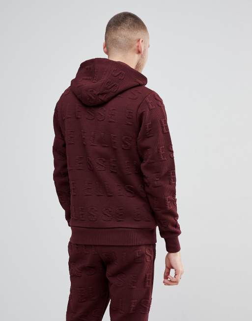 Ellesse burgundy outlet hoodie