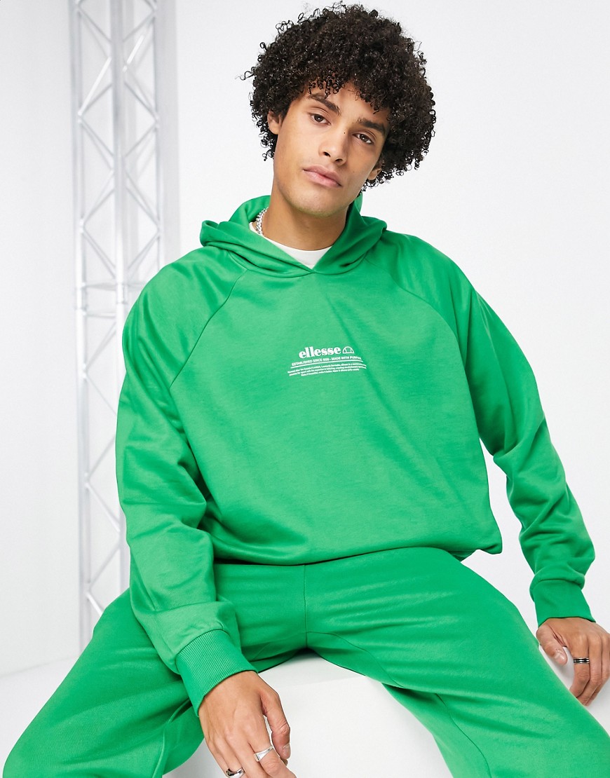 ellesse hoodie with branding in green