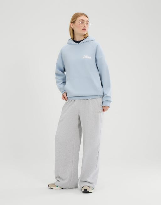 ellesse Il trio long sleeve graphic hoodie in light blue, 2 of 4