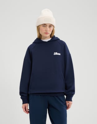 Ellesse Il Trio Long Sleeve Graphic Hoodie In Blue