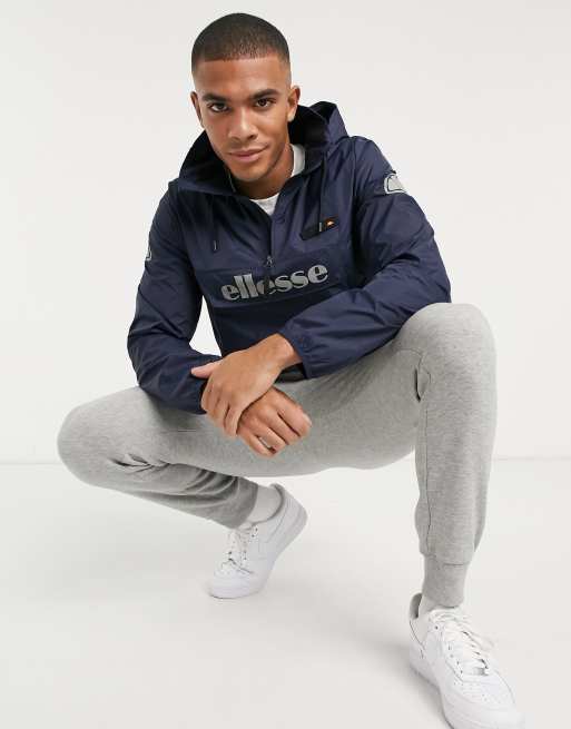 ellesse – Ion – Marinblå anorak med reflekterande logga, 4 av 4