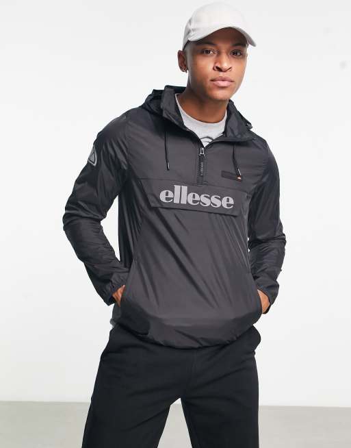 ellesse Ion overhead jacket with reflective logo in black