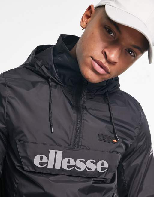 Ellesse overhead jacket with hot sale reflective logo in black