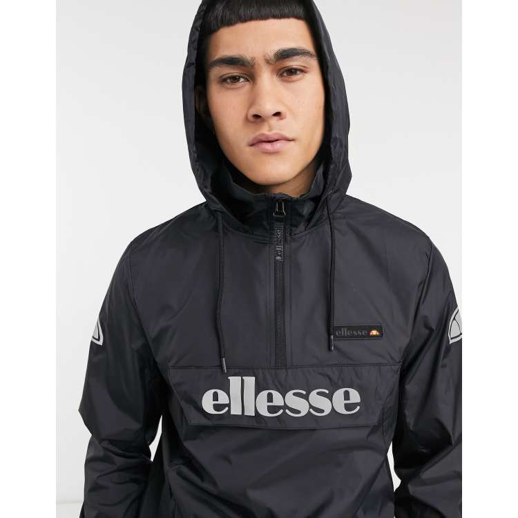 ellesse Ion overhead jacket with reflective logo in black | ASOS