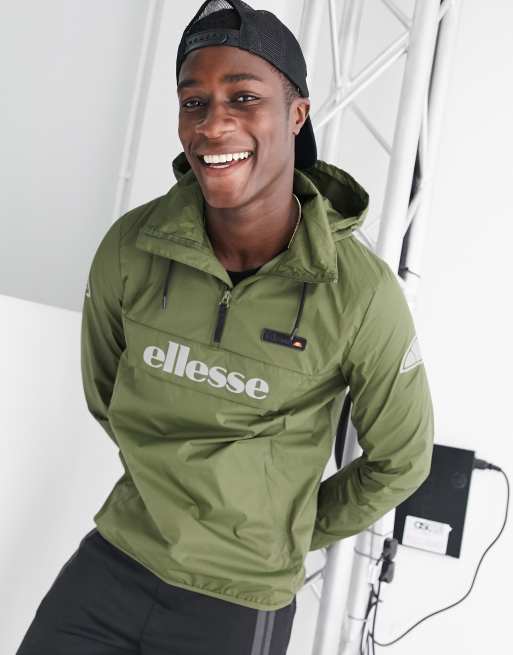 ellesse Ion overhead jacket with reflective logo in green