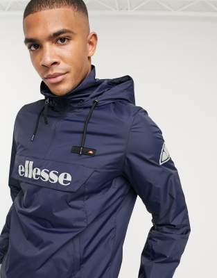 ellesse ion overhead jacket with reflective logo in black