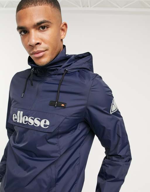 ellesse Ion overhead jacket with reflective logo in navy | ASOS