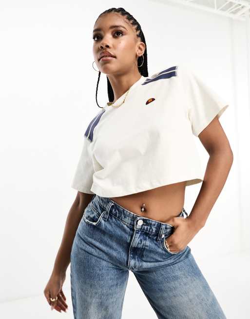 ellesse - Iva - Cropped T-shirt in gebroken wit