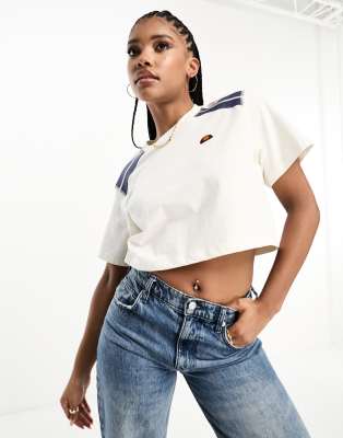 ellesse ellesse Iva Cropped T-Shirt in off white
